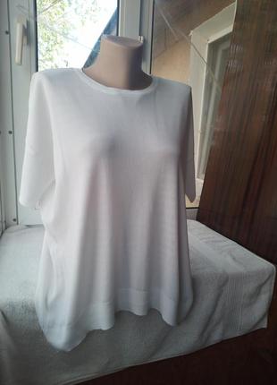 Вискозная трикотажная блуза блузка футболка большого размера батал5 фото