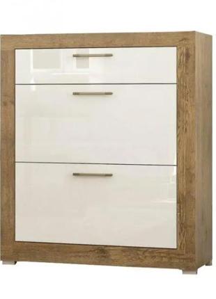Тумба для взуття парма 90 меблі-сервіс дуб апріл білий лак