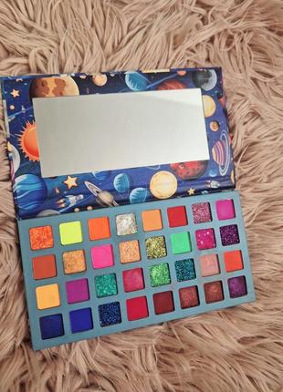 Палитра ярких теней sfr colour universe глиттерные и матовые кислотные