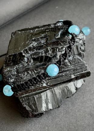 Браслет универсальный с аквамарином (спокоение, переносимость, поддержка во времена перемен)