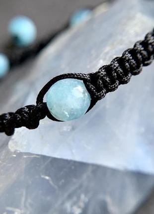 Браслет универсальный с аквамарином (спокоение, переносимость, поддержка во времена перемен)