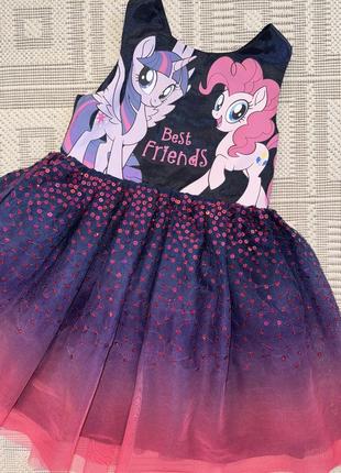Нарядное платье на день рождения или на каждый день h&amp;m my little pony 3-4 года2 фото