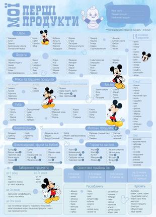 Мои первые продукты планер магнитный или ламинированный прикорм ребенка первая еда малыша