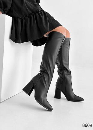 Сапоги женские luna черные экокожа деми