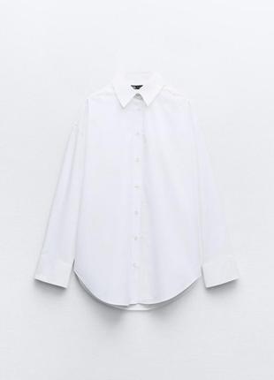 Біла базова котонова сорочка з нової колекції zara розмір xs,s,m