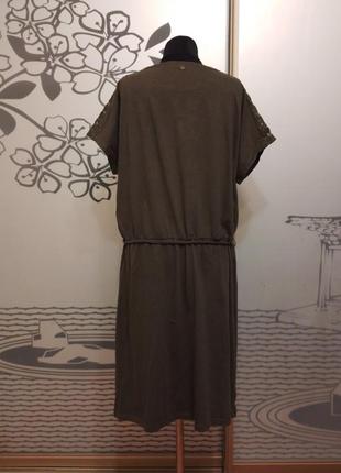 Брендовое коттоновое легкое платье миди большого размера8 фото