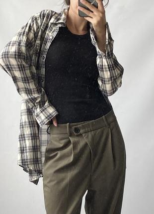 Сорочка картата рубашка базова в клітинку3 фото