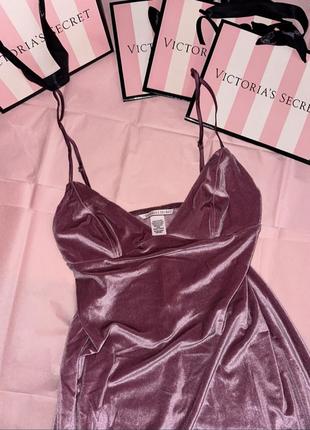 Велюровая ночная рубашка victoria’s secret xs s м
