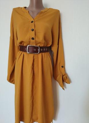 Сукня-сорочка жовта5 фото