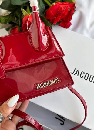 Jacquemus premium le chiquito moyen mini красная лакированная сумка мини брендовая женская2 фото