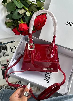 Jacquemus premium le chiquito moyen mini красная лакированная сумка мини брендовая женская