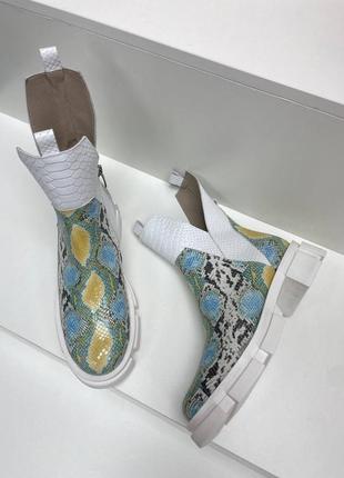 Оригинальные кожаные ботинки рептилия