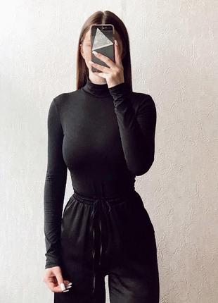 Черный базовый боди бершка bershka