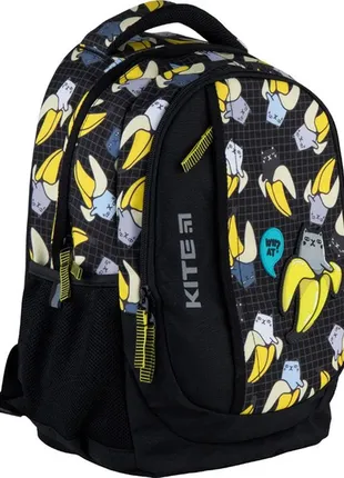 Ортопедический рюкзак kite education banana cat школьный подростковый оригинал кайт школа
