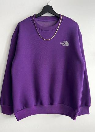 Мужской фиолетовый винтажный свитшот оверсайз the north face