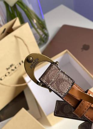 Coach sculpted c buckle belt beige, женский кожаный ремень, женский кожаный ремень