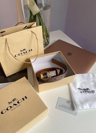 Coach sculpted c buckle belt beige, женский кожаный ремень, женский кожаный ремень