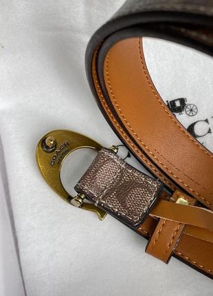 Coach sculpted c buckle belt beige, женский кожаный ремень, женский кожаный ремень