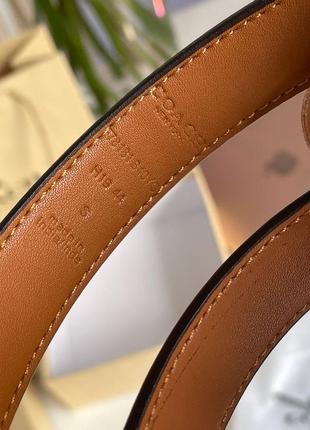 Coach sculpted c buckle belt beige, женский кожаный ремень, женский кожаный ремень