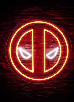 Неонова led вивіска neonflexglow deadpool диаметр 50 см + диммер для регулювання яскравості у подарунок!