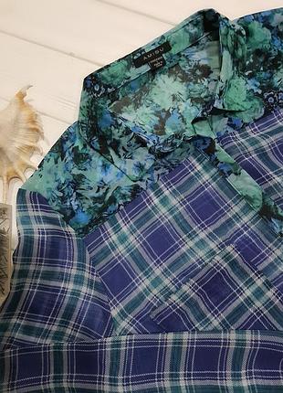 Шифоновая рубашка -блуза в клетку amisu м-l/ 10-12