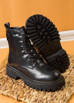 Жіночі черевики 17083 чорні еко шкіра6 фото