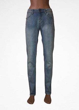 Джинси slim зі стразами в стилі армані  janina