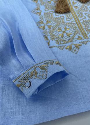 Голубая вышиванка для мальчика