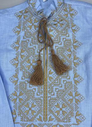 Голубая вышиванка для мальчика