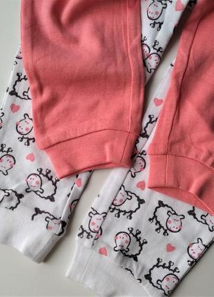 2-6 мес набор штанов для девочки ползунки штаники трикотажные штаны пижамные домашние пижама слип3 фото