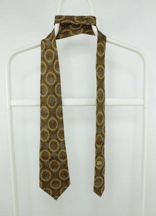 Вінтажна дизайнерська краватка галстук celine paris gold chain silk tie2 фото