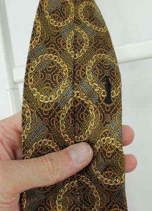 Вінтажна дизайнерська краватка галстук celine paris gold chain silk tie4 фото