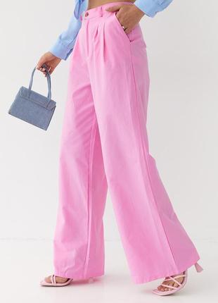 Женские брюки-палаццо - розовый цвет, s (есть размеры)5 фото