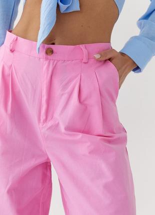 Женские брюки-палаццо - розовый цвет, s (есть размеры)4 фото
