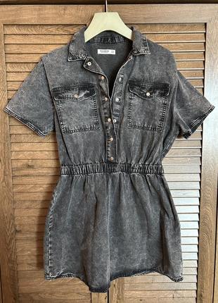 Джинсовое серое платье pull & bear