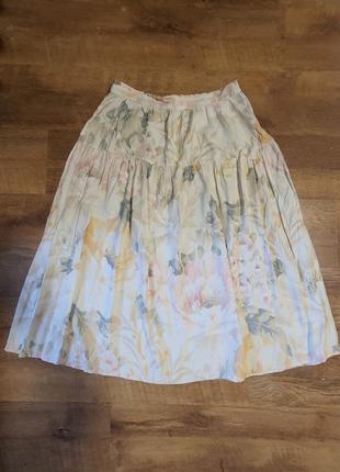 Юбка h&m  в цветочный принт  р. l