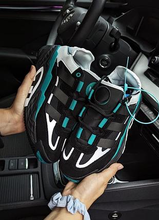 Кроссовки adidas niteball черные с зеленым