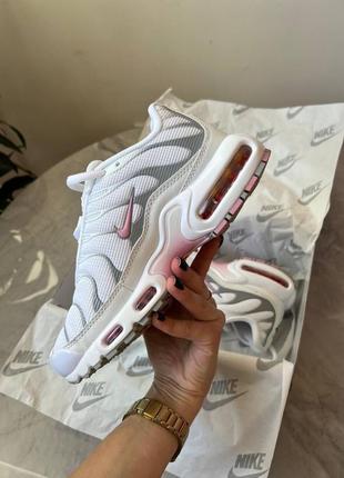 Nike air max tn + white pink кросівки жіночі найк текстильні