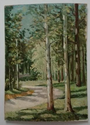 Одесская школа засл. художник урср власов в.г дорога в лесу под киевом 1963г. с паспортом
