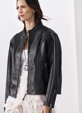 Кожаная куртка кожанка zara