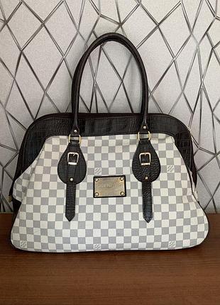 Брендова шкіряна дорожна сумка louis vuitton натуральна шкіра вмістка
