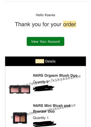 Бронзер рум'яна nars blush/bronzer duo orgasm/laguna, бронзер рум'яна нарс5 фото