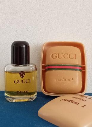 Оригинальная винтажная редкая миниатюра 
gucci parfum 1 + мило