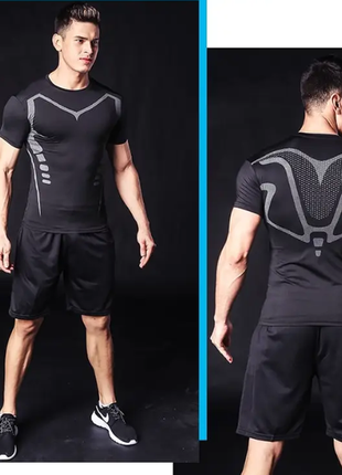 Чоловіча футболка спортивна компресійна чорна.