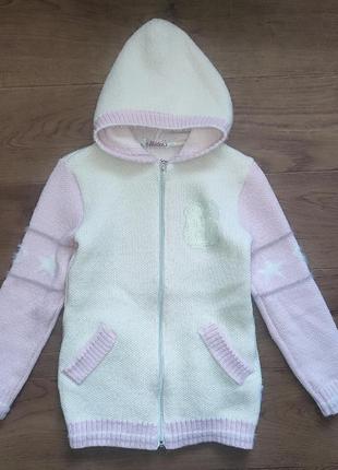 Кофта вязаная на блюдке для девочки 122-128см