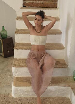 Топ бандо букле молочний zara - s