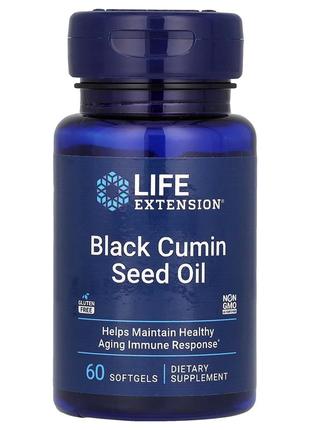 Масло семян черного тмина life extension black cumin seed oil 60 желатиновых капсул