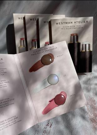 Саше пробников westman atelier бронзер biscuit хайлайтер lit румяна petal