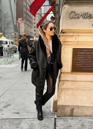 Дублянка пілот авіатор повністю натуральна оверсайз 46-52