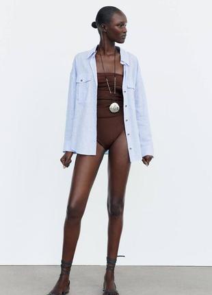 Рубашка женская zara s в полоску